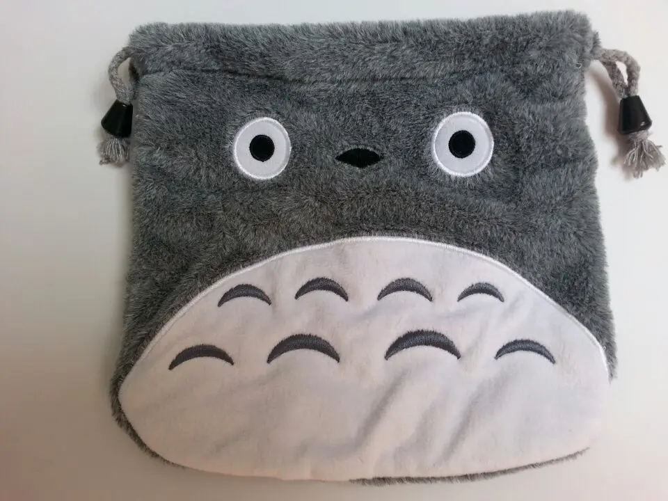 Totoro Маленький милый плюшевый мешок Мой сосед Тоторо плюшевые рюкзаки на кулиске сумка Pounch " x 7,8" Тоторо сумочка