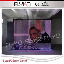 FLYKO P35mm 3 m на 4 m модный Фонарик светодиодный видео занавес dj сценический декор для свадебной вечеринки с футляром полета