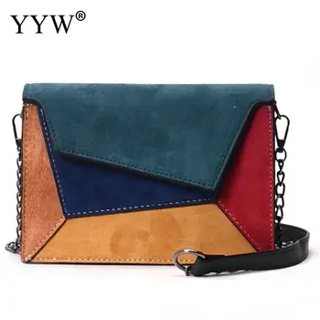 

Nubuck Leather Crossbody Bag For Women 2019 Fashion Contrast Color Sling Shoulder Bags Bolsa Feminina Casual Mini Message Bags