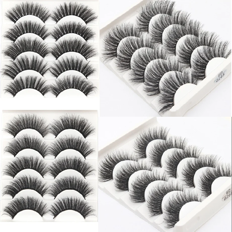 

2018 NEW 5 pairs 100% Real Mink Eyelashes 3D Natural False Eyelashes 3d Mink Lashes Soft Eyelash Extension Makeup Kit Cilios