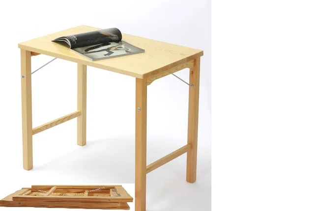 Simple wooden folding table Simple desk Writing desk Computer table Portable Dining table