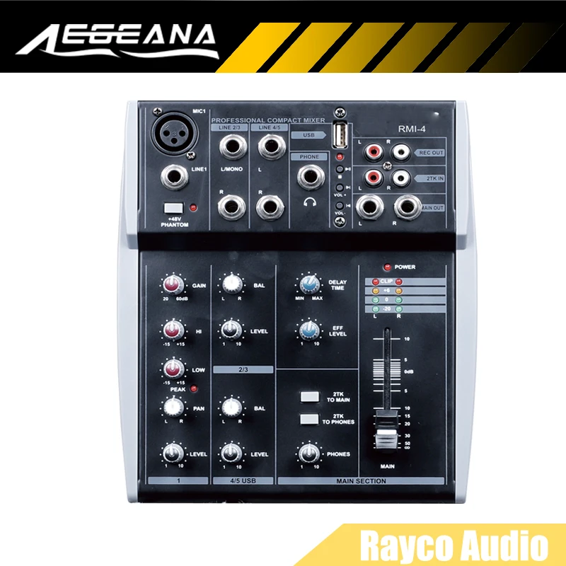 Mini Audio Mixer Portable USB 5 Channels Music Mixing