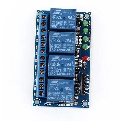 DIY Части DC 12 В 4-канальный 4 LED Высокого Уровня Триггера Релейный Модуль для MCU AVR |