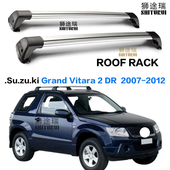 2 قطعة لسوزوكي جراند فيتارا 5 الباب SUV 2007-2013 حامل سقفي سقف شريط سيارة خاص سبائك الألومنيوم حزام قفل Led اطلاق النار