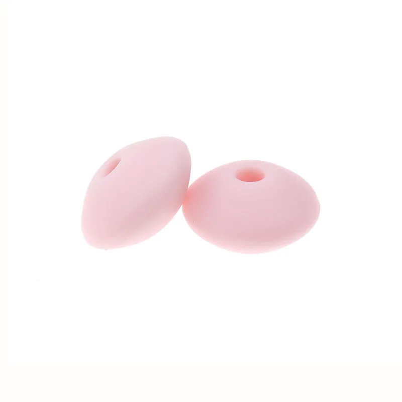 300pcs 주판 12*7mm 평면 렌즈 콩 실리콘 Teether 비즈 맞춤형 젖꼭지 체인 Bpa 무료 실리콘 젖니 목걸이