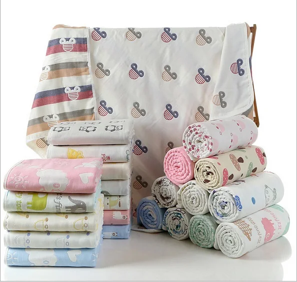 Toalha de Banho do Bebê Milagre Bebê Swaddle Musselina Algodão 6 Camadas Recém-nascido Cobertores Bebe Recebendo Envoltório Infantil 60*80cm 100%