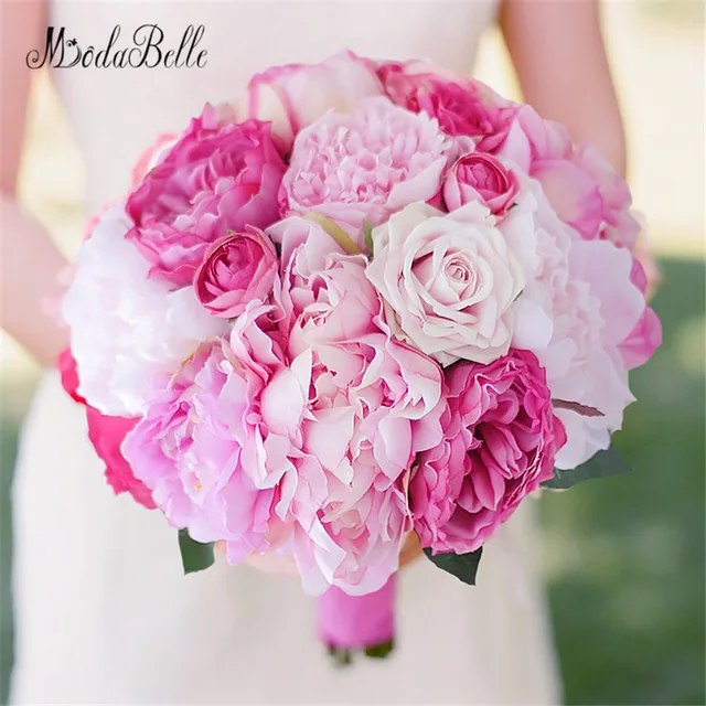 Modabelle Artificial Wedding Bouquets Flowers Bridal White Modabelle Artificial Wedding Bouquets Flowers Bridal White Pink Peony Bouquet For Brides Ramos De