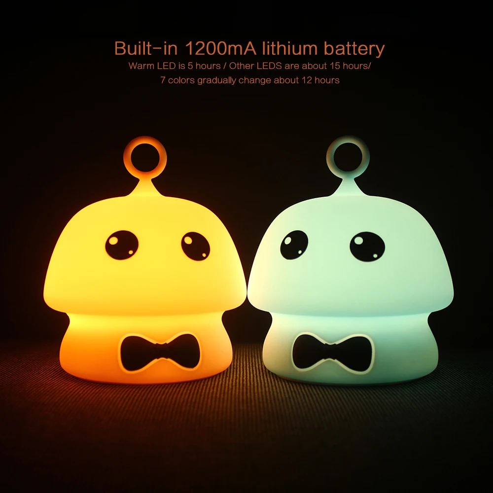 7 Colors LED Night Light Silicone Cartoon Elf Ambient Light Rechargeable Decor Table Lamp for Girl Baby Holiday Gift (2)