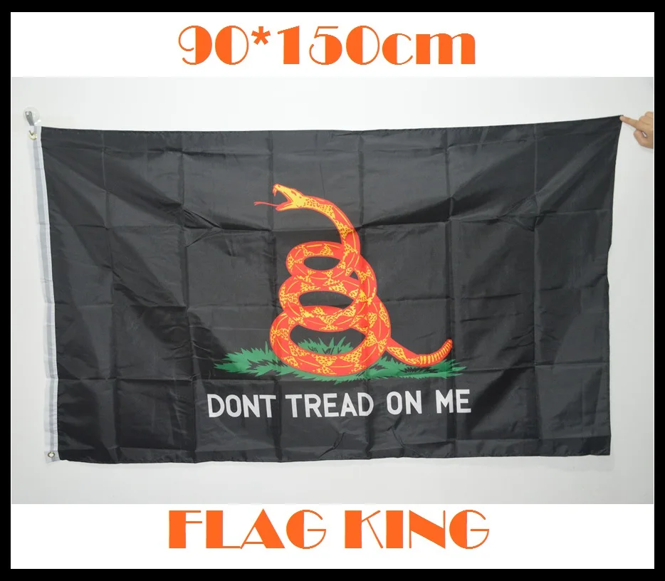 Dont Tread On Me Rattlesnake Polyester Gadsden Flags 3 5 Feet Black