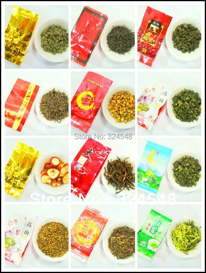 

12 Different Flavors Oolong Tea,TiKuanYin ,DaHongPao,Milk GaoShanCha,ginseng oolong,black tea,green tea,puer tea,Free shipping