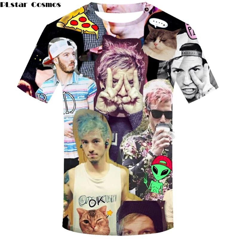 Twenty one pilots t shirt men 3D t shirt harajuku top hip hop man's T-shirt streetwear tops Fashionable mens clothing tshirt-2