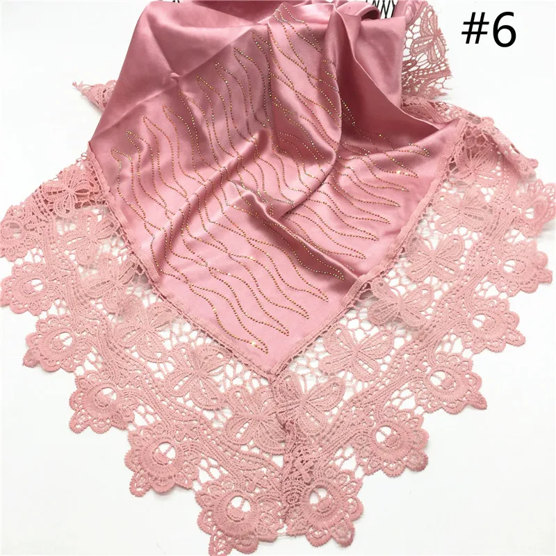 Высокое Качество Хиджаб золото сверкает шарф большой вышивать цветок шарфы с запахом сплошной цвет шали хиджабы мусульманские 10 цвет