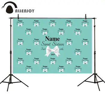 

Allenjoy backdrops photo background Bow blue sweet 16th birthday party custom photocall photography photobooth camera photozone