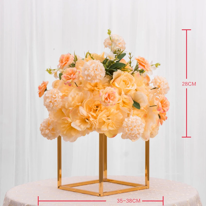 Flone индивидуальный Свадебный центральный 35 см дорожный цветок шар Хризантема пион цветы из кованого железа рамка свадебное окно для сцены