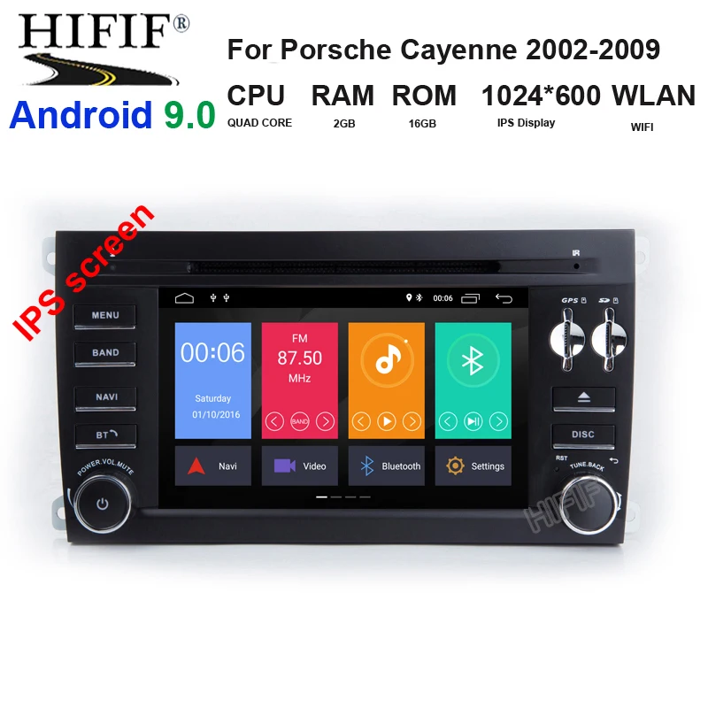 

IPS! 2 Din Android 9.0 Car DVD Multimedia Player GPS Navigation for Porsche Cayenne 2003-2010 Radio fm stereo Head unit