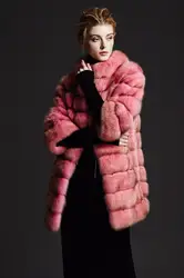 Arlenesain пользовательские женщин реального меха соболя помада длинное пальто 137