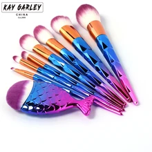 

KJL 8PCS/Set Diamond Makeup Brush Kits Big Fish Tail Foundation Contour Powder Brushes Blending Eyeshadow Eyeliner Brush