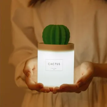 

New luminous cactus humidifier with small night light home mini USB humidifier desktop mini atomizer