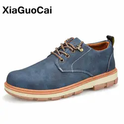 XiaGuoCai Демисезонный новые ретро Мужская обувь в британском стиле модная дышащая рабочая обувь; повседневная обувь на толстой подошве для