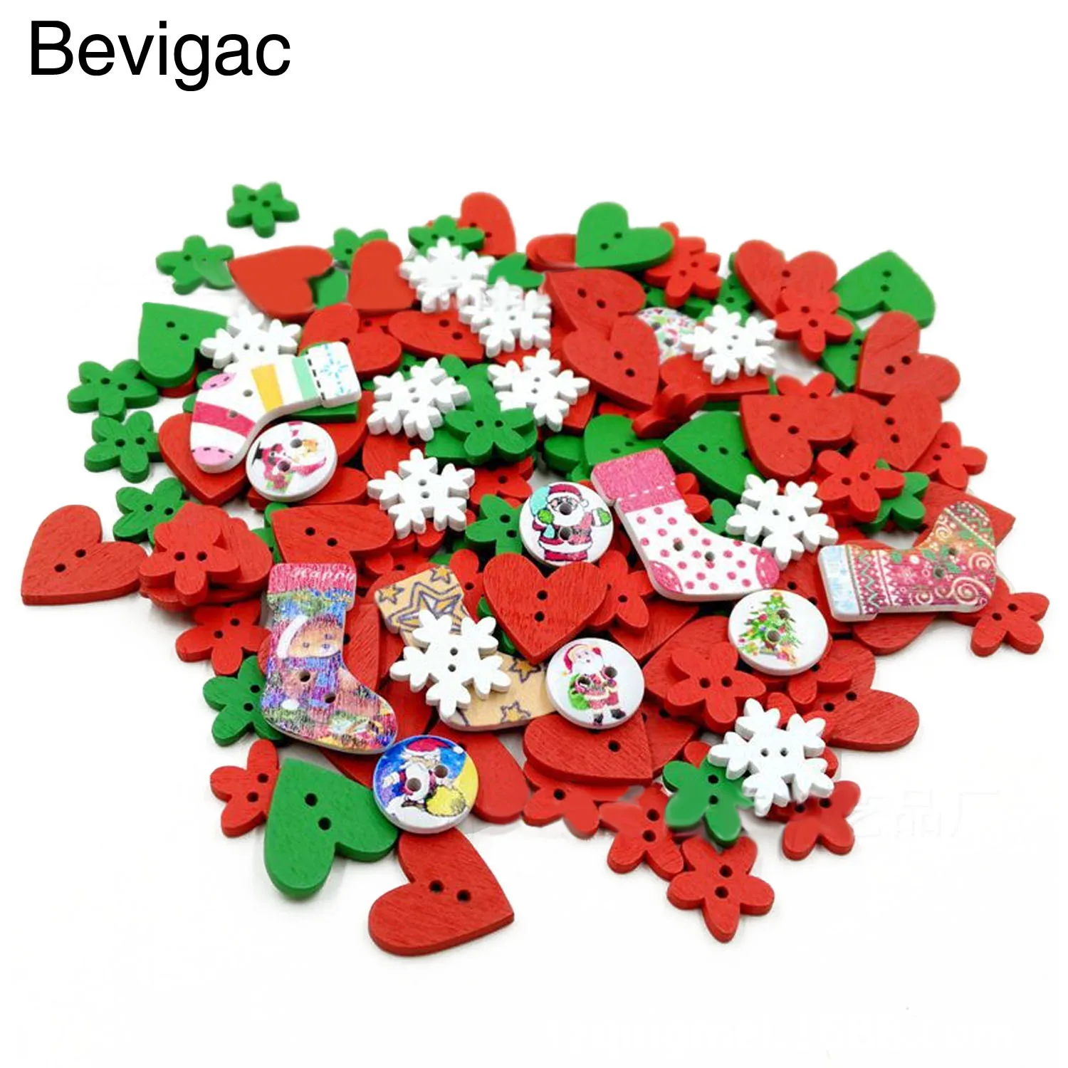 Pack of 110 120 PCS Wood Christmas Decorative Buttons For Home Sewing