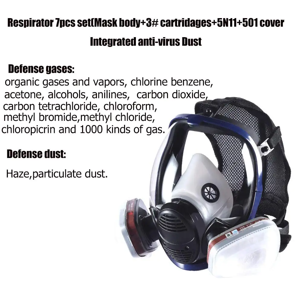 17 in 1 Chemical 6800 Gas Mask Full Face N95 Anti-dust Organic Vapor Respirator for PaintingPestici