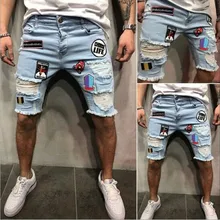 Мужские повседневные шорты джинсовые летние горячие продажи хлопок классные мужские короткие штаны брендовая одежда шорты мужские джинсовые шорты Прямая