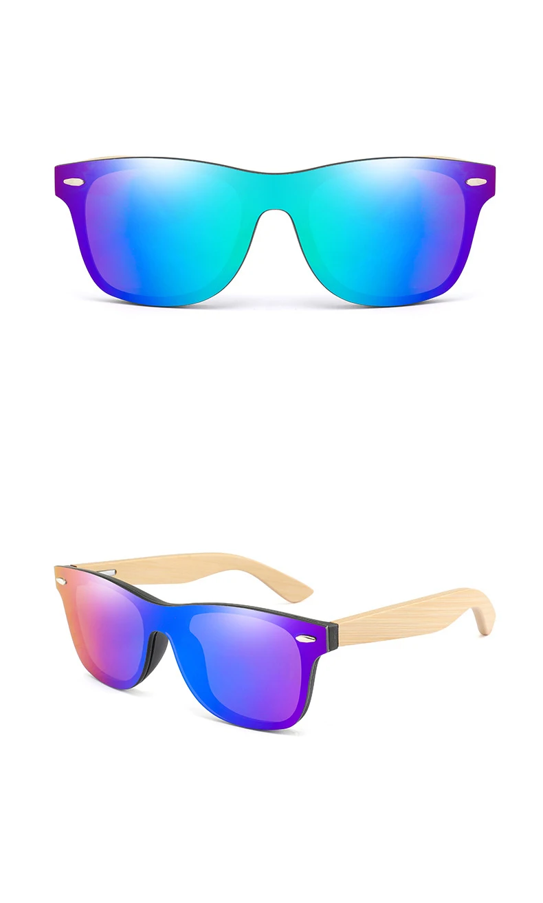 TOYEARN Новые Классические винтажные Бамбуковые мужские Квадратные Солнцезащитные очки зеркальные линзы фирменный дизайн деревянные солнцезащитные очки для мужчин