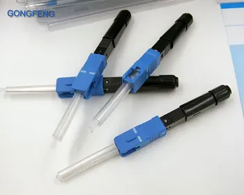 

10pcs/lots GONGFENG NEW SC/UPC Hot Melt Type Fiber Optic Quick Connector Telecom FTTH Fast Connector Special Wholesale