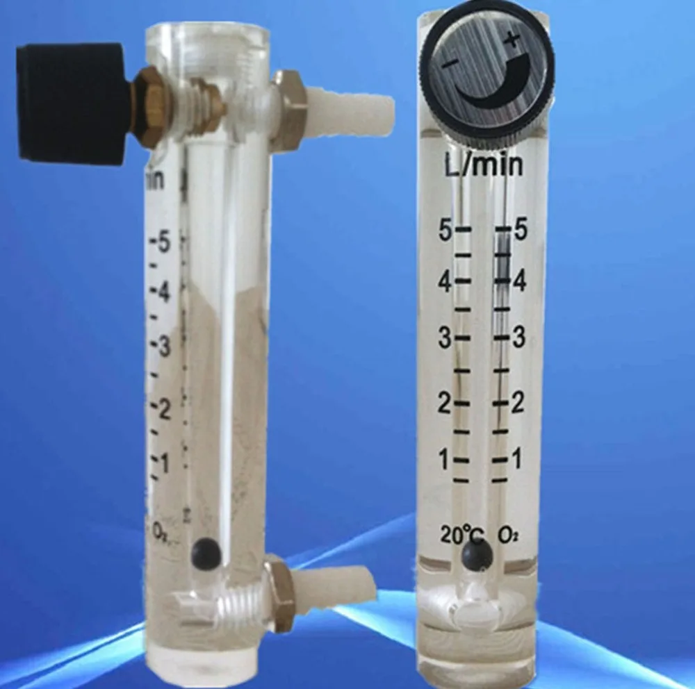 LZQ 4(1 5)LPM plastic air flowmeter (H=115mm Oxygen flow meter)with control valve for Oxygen