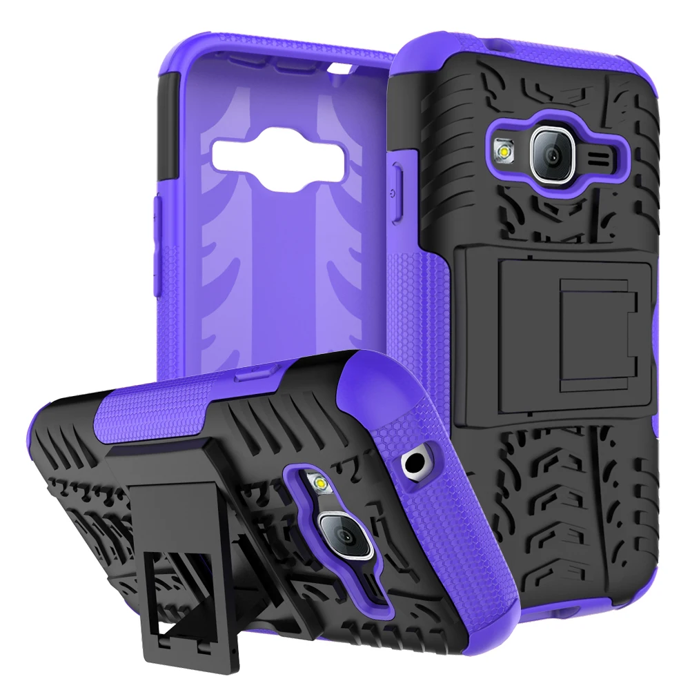 2 в 1 Hybrid Kickstand Dazzle Прочная резиновая броня жесткий противоударный чехол для samsung J1