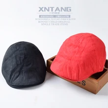 Good quality suede fabric velvet child boy girl beret cap baby hat fashion suede Beret children suede tide baby peaked cap