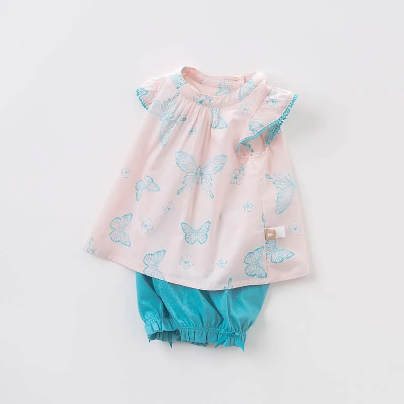 Dave bella/летние комплекты одежды для маленьких девочек в стиле Лолиты милые детские костюмы без рукавов одежда высокого качества для малышей DBM7497