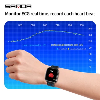 

SANDA Smart Watch IP68 Waterproof Bluetooth Heart Rate Monitor Blood Pressure Smartwatch for Xiao mi Android IOS Men Women Clock