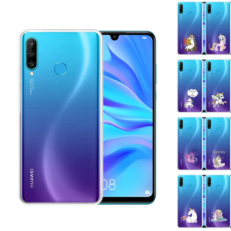 Мультфильм Силиконовые чехол для телефона huawei Nova 4E тонкий мягкий милый Единорог