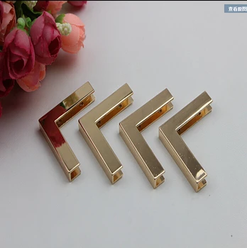 

2016 golden metal tape sealing side buttons hardware DIY leather bags for men and women accessories fashion bags metal bead
