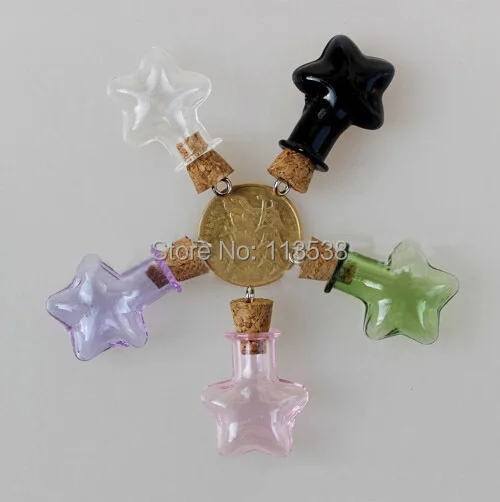 NEW! 100pcs Mini Small Fancy Empty Glass Bottle Wishing Corks Handwork Necklace Pendant glass Perfume essential oil vials | Украшения и