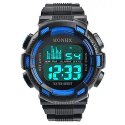 Модные мужские цифровой светодиодный Аналоговые Кварцевые сигнализации Дата спортивные наручные часы браслет механические Военные