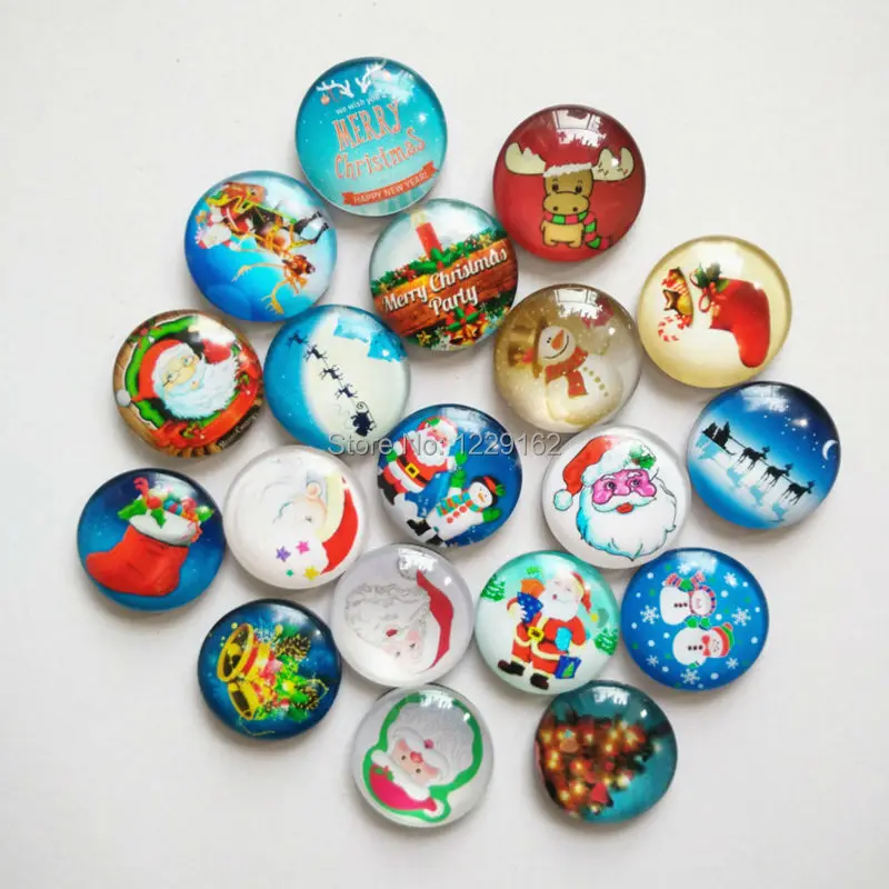 

Free shipping (14pcs/lot) Dia.3cm Round Crystal Glass fridge magnet Cartoon Xmax message sticker Christmas Decoration
