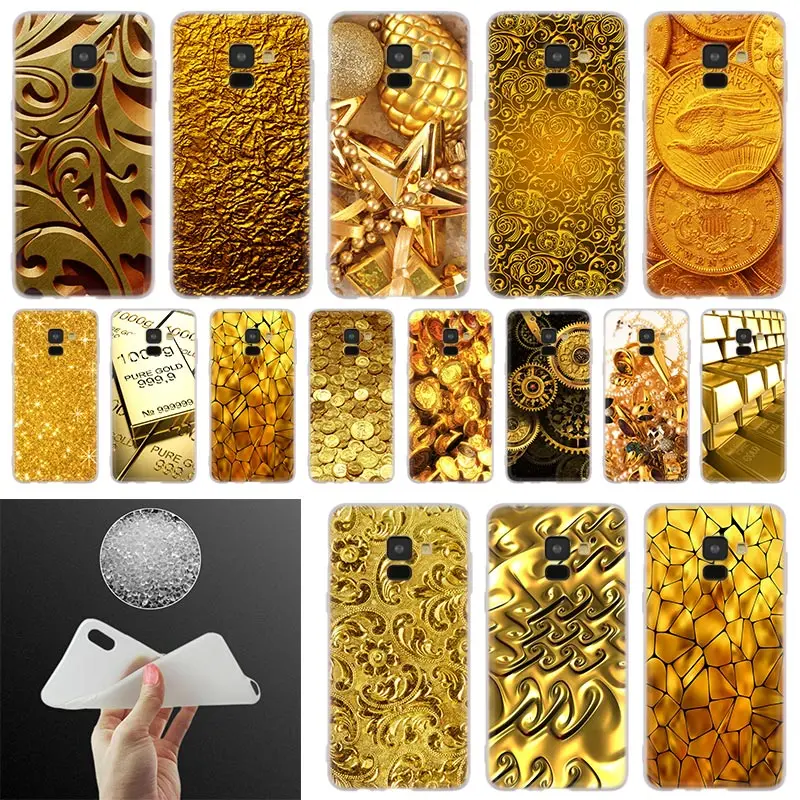

Gold background Phone Case For Samsung Galaxy A10 A20 A30 A40 A50 A60 A70 A6 A8 Plus A7 A9 2018 A3 A5 2017 Soft Cover Coque