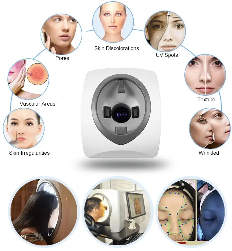 Smart Skin Scanner Analyzer/Magic Mirror Facial Analysis Machine Digital Image Technologies /1.7''CCD For Beauty Salon