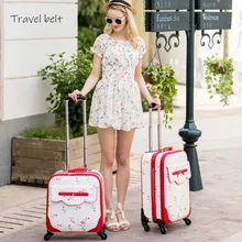Сумка дорожная Сумка для милых девочек розовый 16/20/24 дюйма для женщин кожаный набор прокатки Чемодан фирменный туристический чемодан на вращающихся колесиках