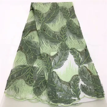 

2018 Latest Nigerian Lace Fabric 2018 High Quality Lace French Tulle Lace Fabric With Sequins Party African Lace FR72-20