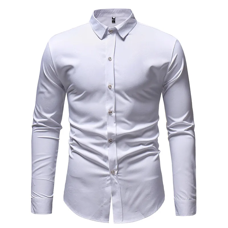 

DropshippingMen Shirt New Arrival Mens Casual Button Down Dress Shirts Men Slim Fit Long Sleeve Shirt for Business Man Chemise