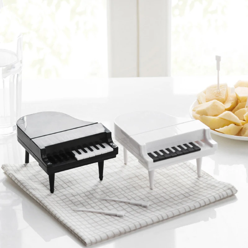 Практичный Фруктовый Набор вилок 9 шт. ABS белый/черный пианино аксессуары определенной формы кондитерские инструменты десерт