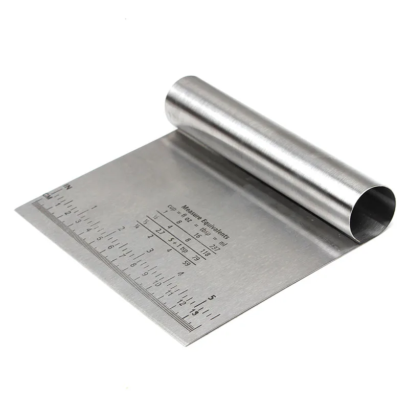  Professional Stainless Steel Pizza Dough Scraper Cutter Baking Pastry Spatulas Fondant Cake Decorat