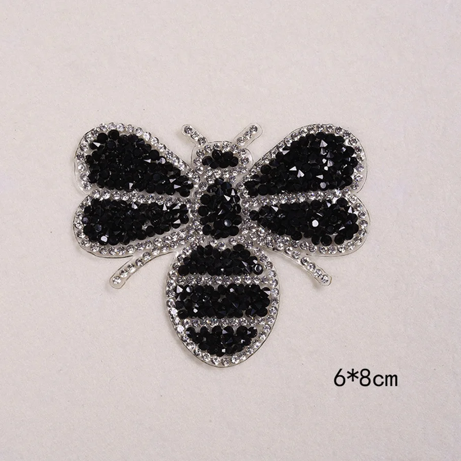 Exquisite Rhinestone Patches Appliques For Clothes Lovely Bee Fashion Decor For Kids T-shirts DIY Iron Sticker For Clothing-1 (6)