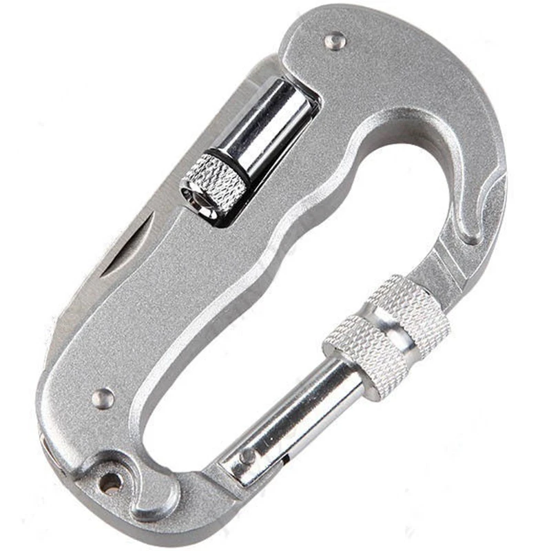 

1PC Stainless Steel Folding Knife LED Light Hanging Buckle Quick Hook Outdoor Camping Survival Multifunction Pocket EDC Tool