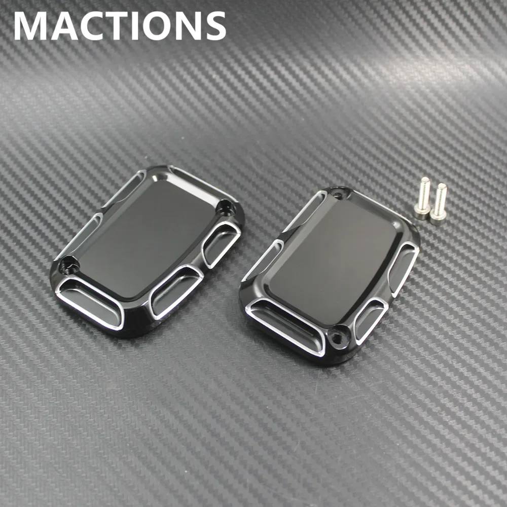 

Black And Cast Chrome Aluminium CNC Left and right Front Brake Reservoir Cylinder Cover Fit Harley