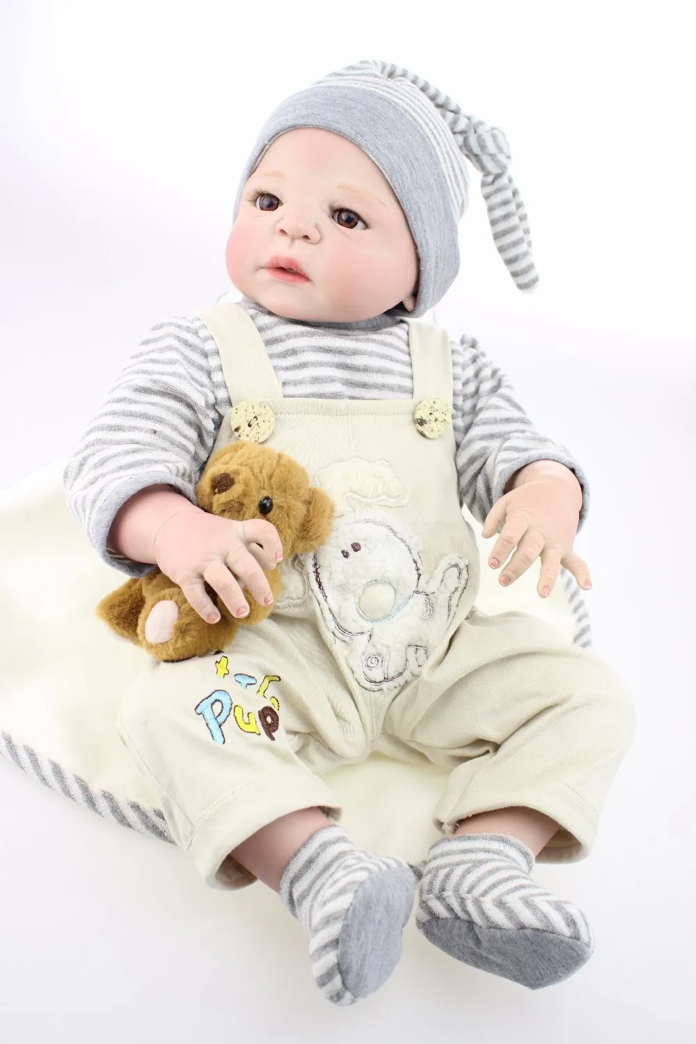 Reborn dolls 22" Full body silicone reborn babies boy ...