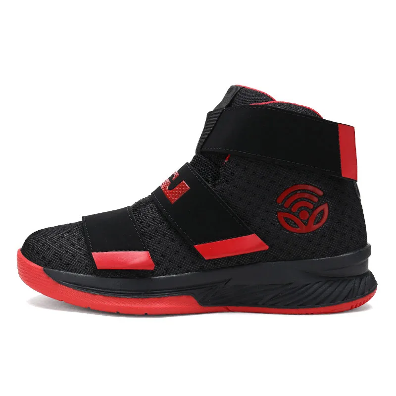 Men Adult Boy Sneakers Black White Boots Breathable High Top Air Basketball Shoes Sneakers 2018